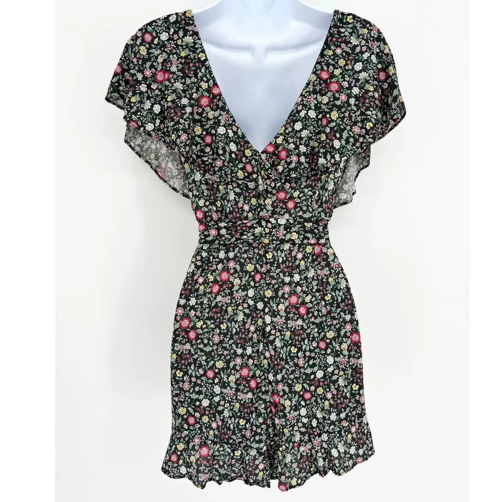 Abercrombie & Fitch Floral Ruffle Romper Size S - Picture 4 of 5